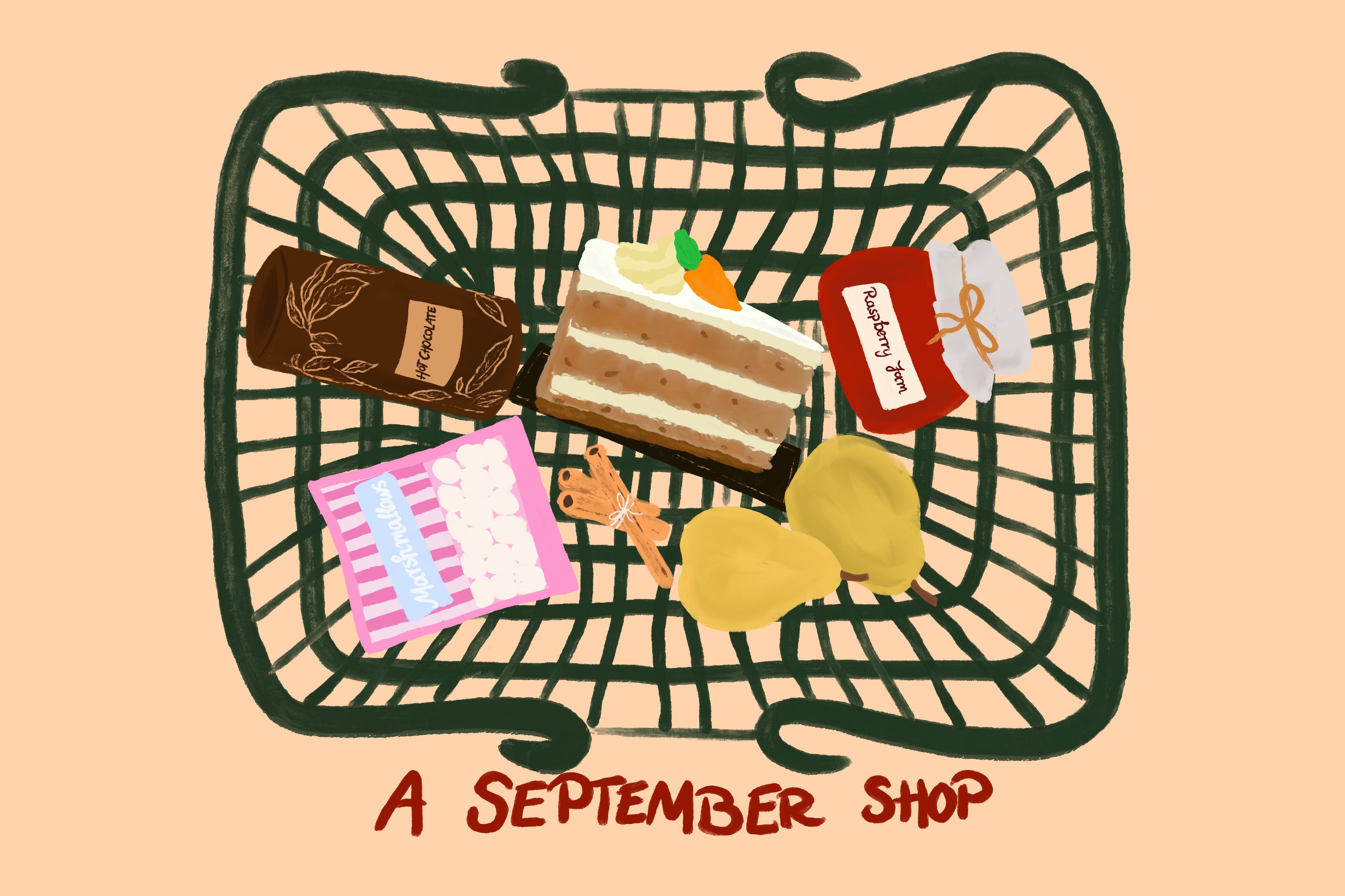 2026 Calendar A4 - 12 months of little shop illustrations