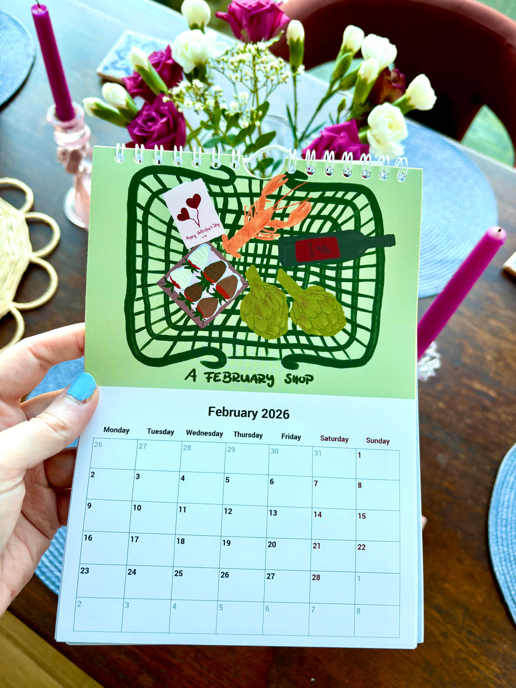 2026 Calendar A4 - 12 months of little shop illustrations