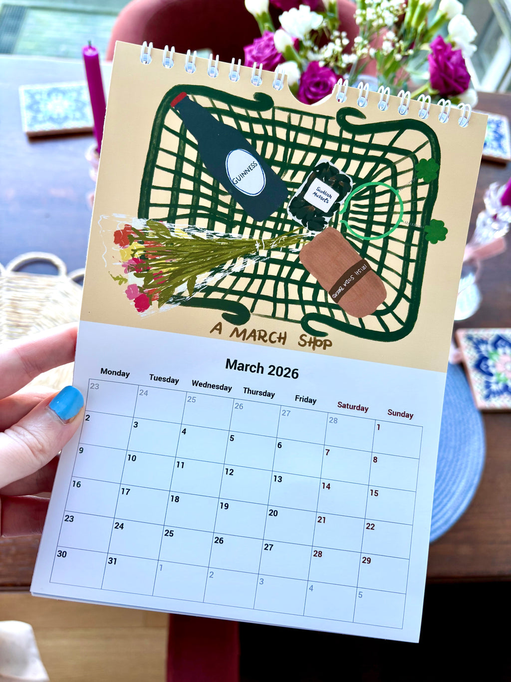 2026 Calendar A4 - 12 months of little shop illustrations